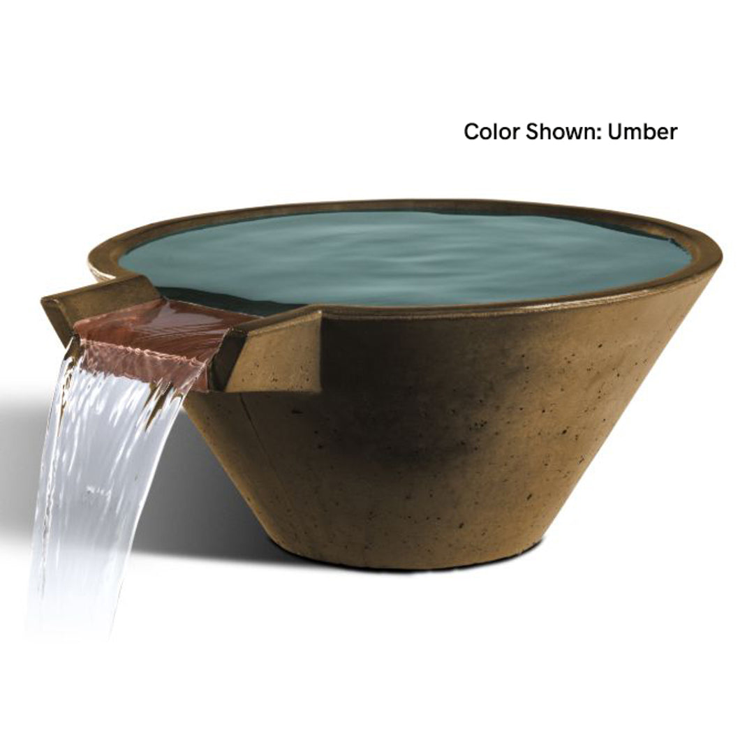 Cascade Conical Water Basin (22"–34") — No Liner | Slick Rock Concrete | Outdoor Heat Direct