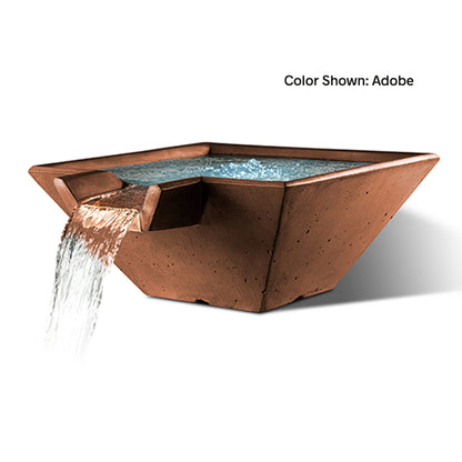 Cascade Square Water Basin (22"–34") — No Liner | Slick Rock Concrete | Outdoor Heat Direct