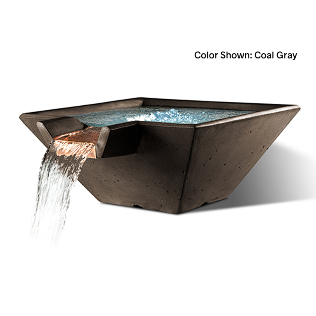 Cascade Square Planter + Water Bowl 29" — Composite Fiberglass | Slick Rock Concrete