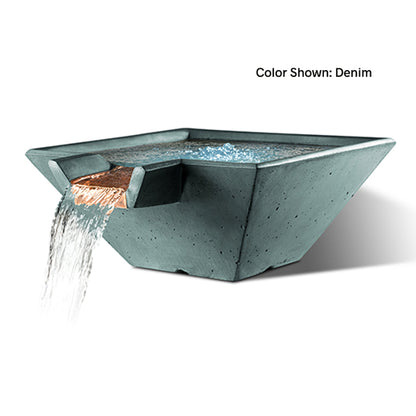 Cascade Square Water Bowl (22"–34") | Slick Rock Concrete | Outdoor Heat Direct