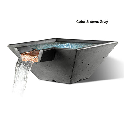 Cascade Square Water Bowl (22"–34") | Slick Rock Concrete | Outdoor Heat Direct