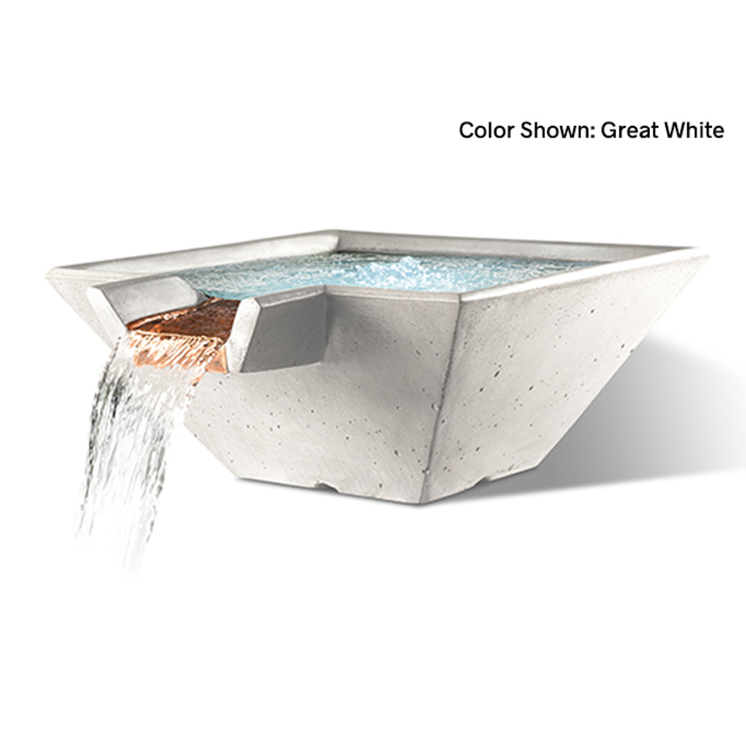 Cascade Square Planter + Water Bowl (22"–34") | Slick Rock Concrete | Outdoor Heat Direct