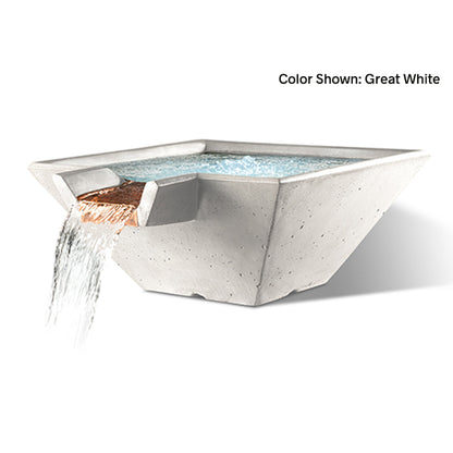 Cascade Square Planter + Water Bowl (22"–34") | Slick Rock Concrete | Outdoor Heat Direct