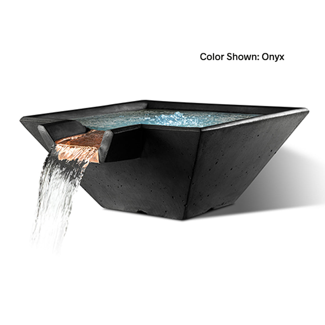 Cascade Square Water Bowl 29" — Composite Fiberglass | Slick Rock Concrete | Outdoor Heat Direct