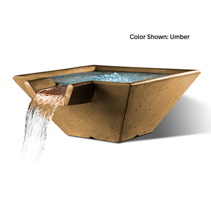 Cascade Square Water Basin (22"–34") — No Liner | Slick Rock Concrete | Outdoor Heat Direct