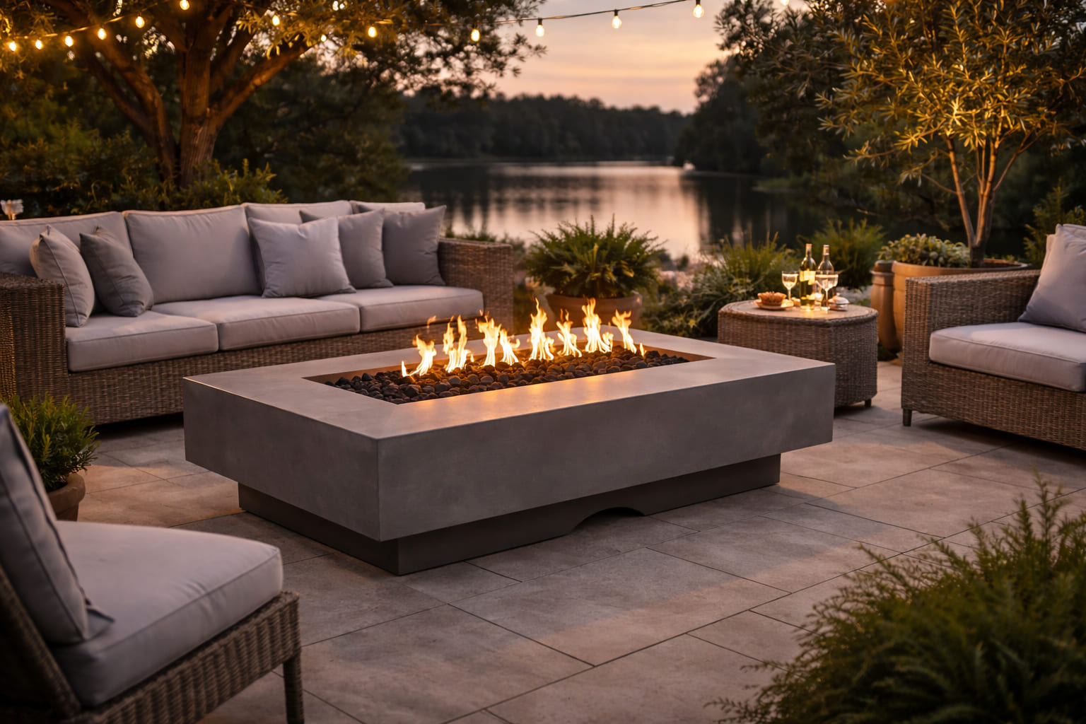 Del Mar Concrete Fire Pit - Outdoor Heat Direct