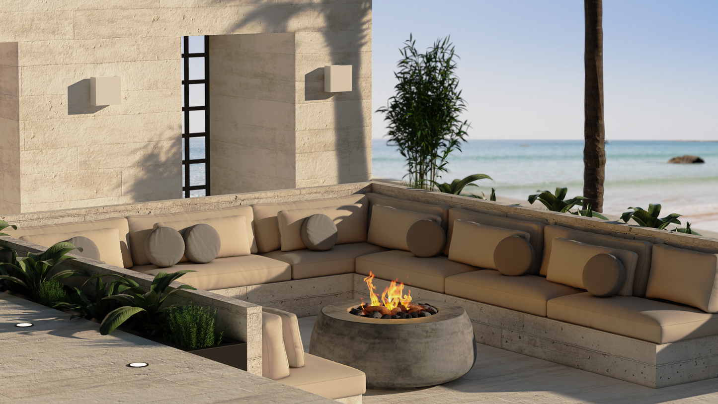 Prism Hardscapes Dune Fire Bowl + Free Cover | Outdoor Heat Direct 