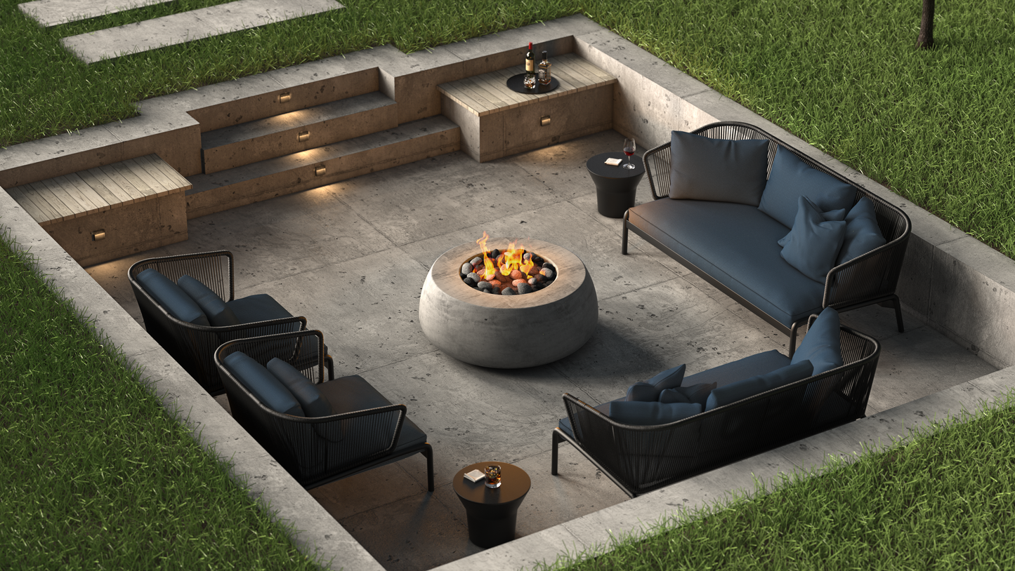 Prism Hardscapes Dune Fire Bowl + Free Cover | Outdoor Heat Direct 