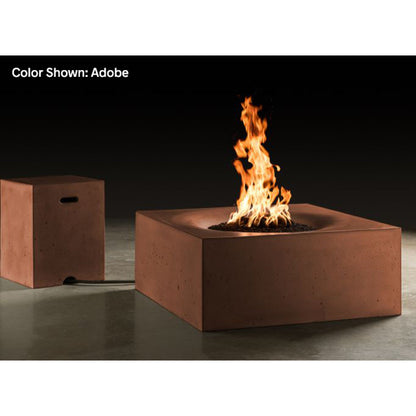 Horizon 36" Square Fire Table — Match Ignition | Slick Rock Concrete | Outdoor Heat Direct