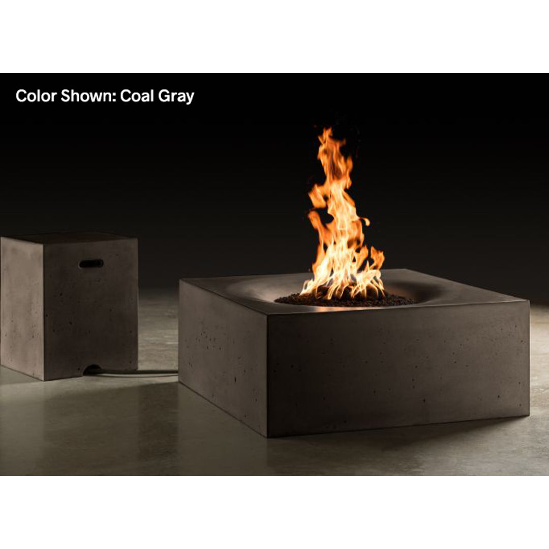 Horizon 36" Square Fire Table — Match Ignition | Slick Rock Concrete | Outdoor Heat Direct