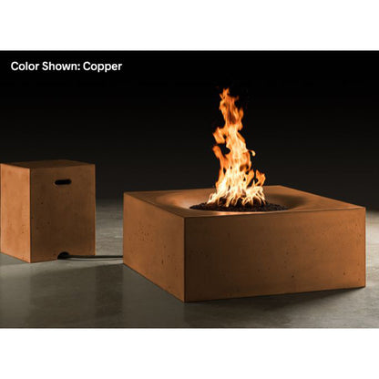 Horizon 36" Square Fire Table — Match Ignition | Slick Rock Concrete | Outdoor Heat Direct