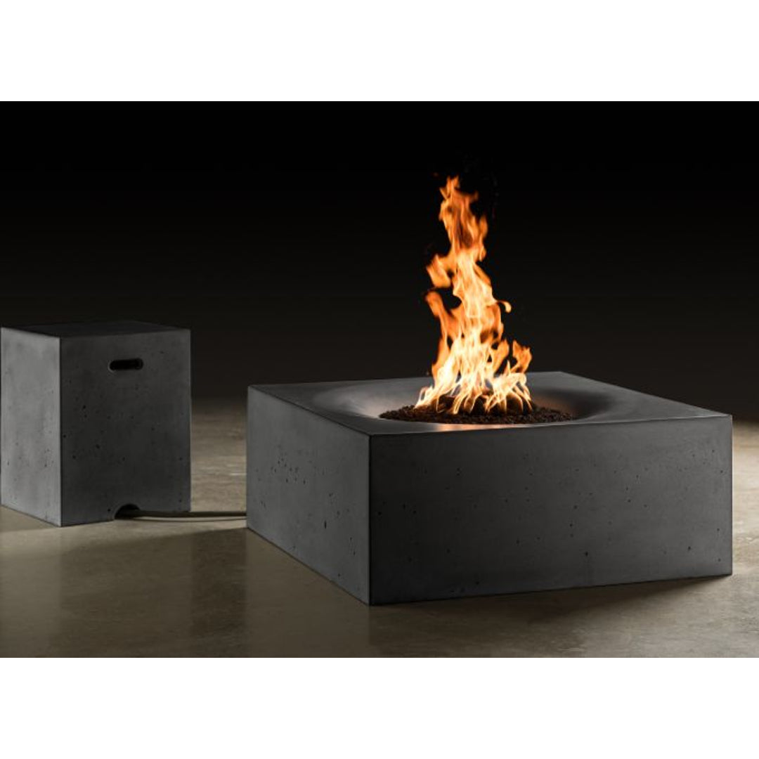 Slick Rock Horizon fire table in Gray — shown with WiFi app-controlled electronic ignition