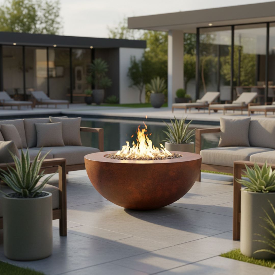 Legacy Round Fire Pit with Match Ignition - Outdoor Heat Direct