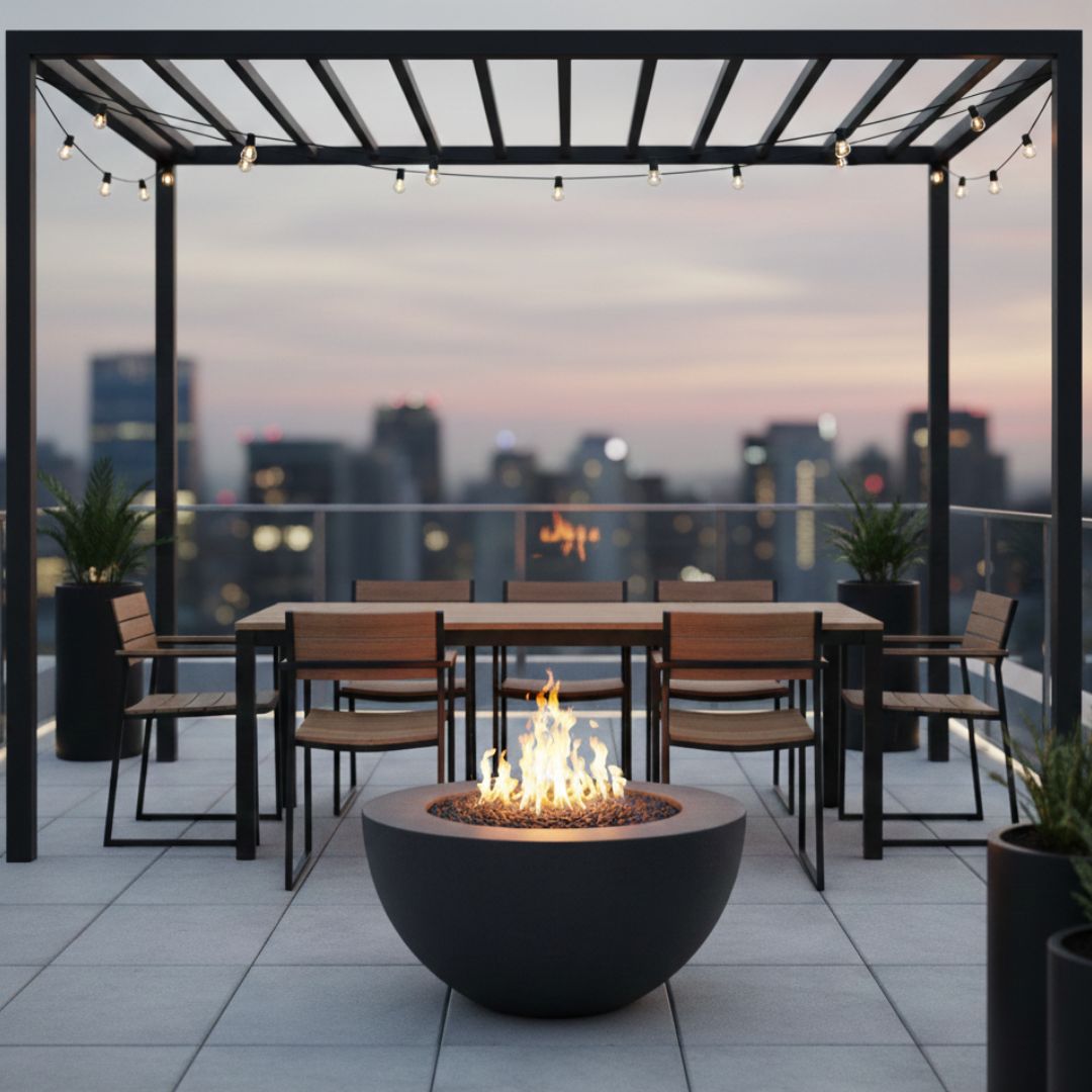 Legacy Round Fire Pit with Match Ignition - Outdoor Heat Direct