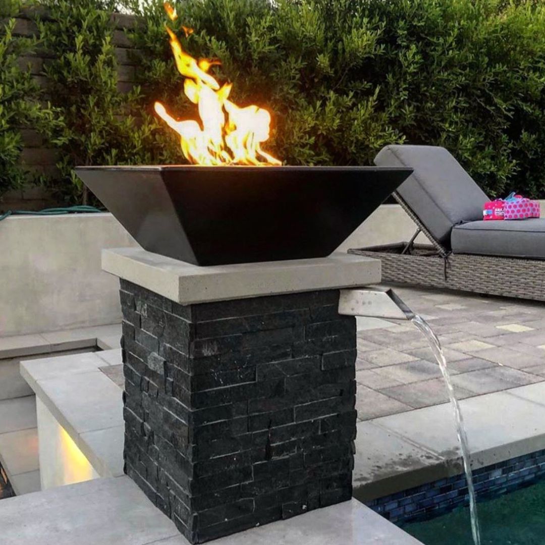 The Outdoor Plus Maya Concrete Fire Bowl - Outdoor Heat Direct