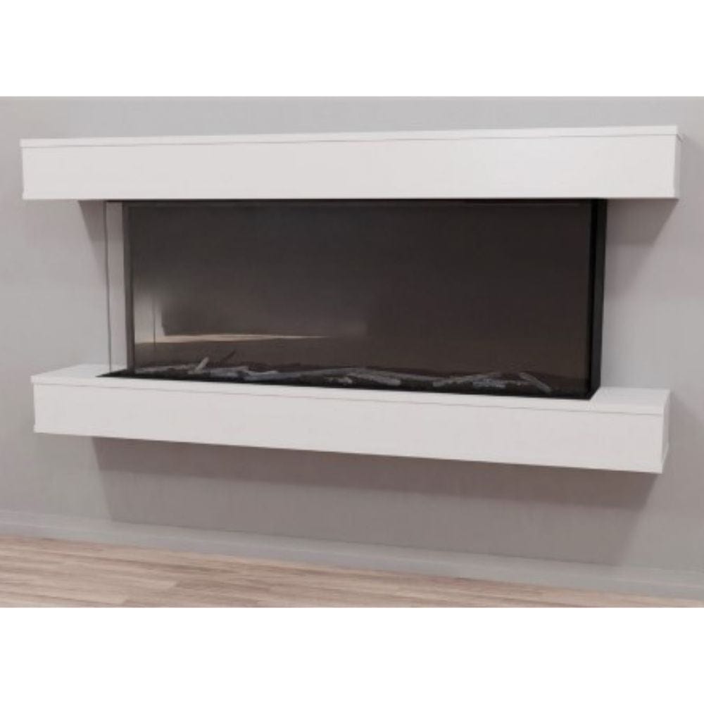 Modern Flames Studio Suite Floating Mantel Set for 76" Orion Multi — Coastal Sand (WSS-OR76-CS) - Outdoor Heat Direct