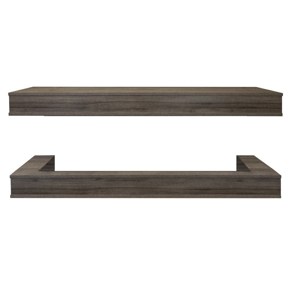 Modern Flames Studio Suite Floating Mantel Set for 76" Orion Multi — Driftwood Grey (WSS-OR76-DW) - Outdoor Heat Direct