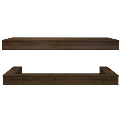 Modern Flames Studio Suite Floating Mantel Set for 60" Orion Multi — Weathered Walnut (WSS-OR60-WW) - Outdoor Heat Direct