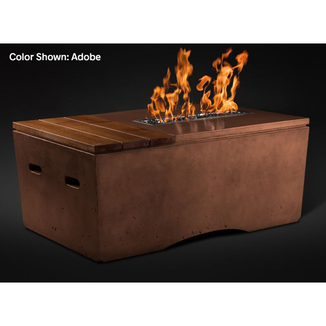 Oasis Rectangular 48" Fire Table — Match Ignition | Slick Rock Concrete | Outdoor Heat Direct