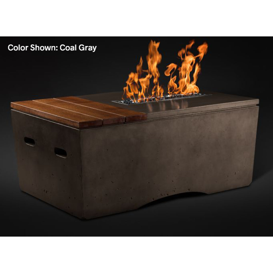 Oasis Rectangular 48" Fire Table — Match Ignition | Slick Rock Concrete | Outdoor Heat Direct