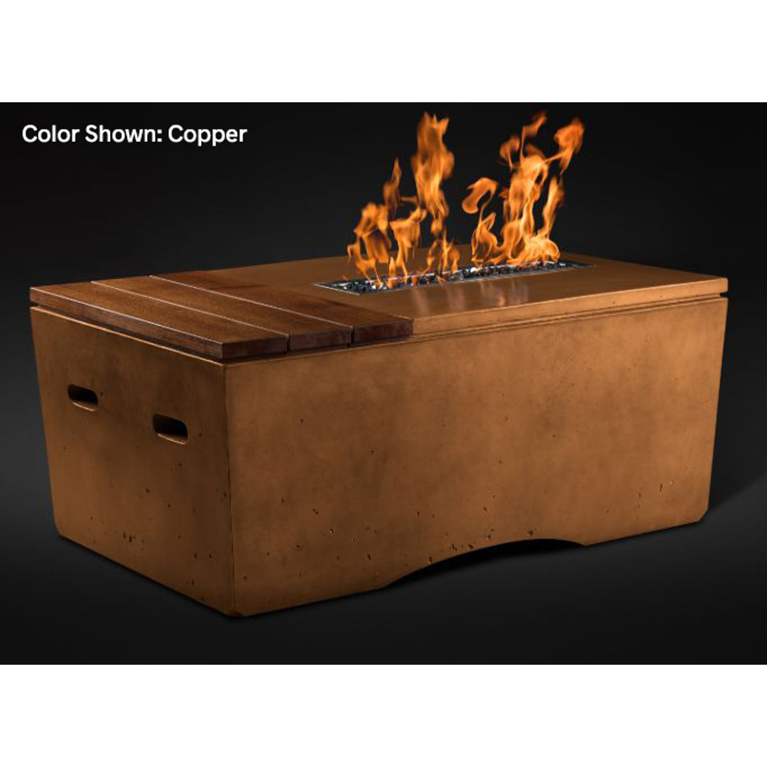 Oasis Rectangular 48" Fire Table — Match Ignition | Slick Rock Concrete | Outdoor Heat Direct