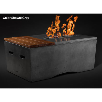 Slick Rock fire feature shown with remote-controlled electronic ignition | Outdoor Heat Direct