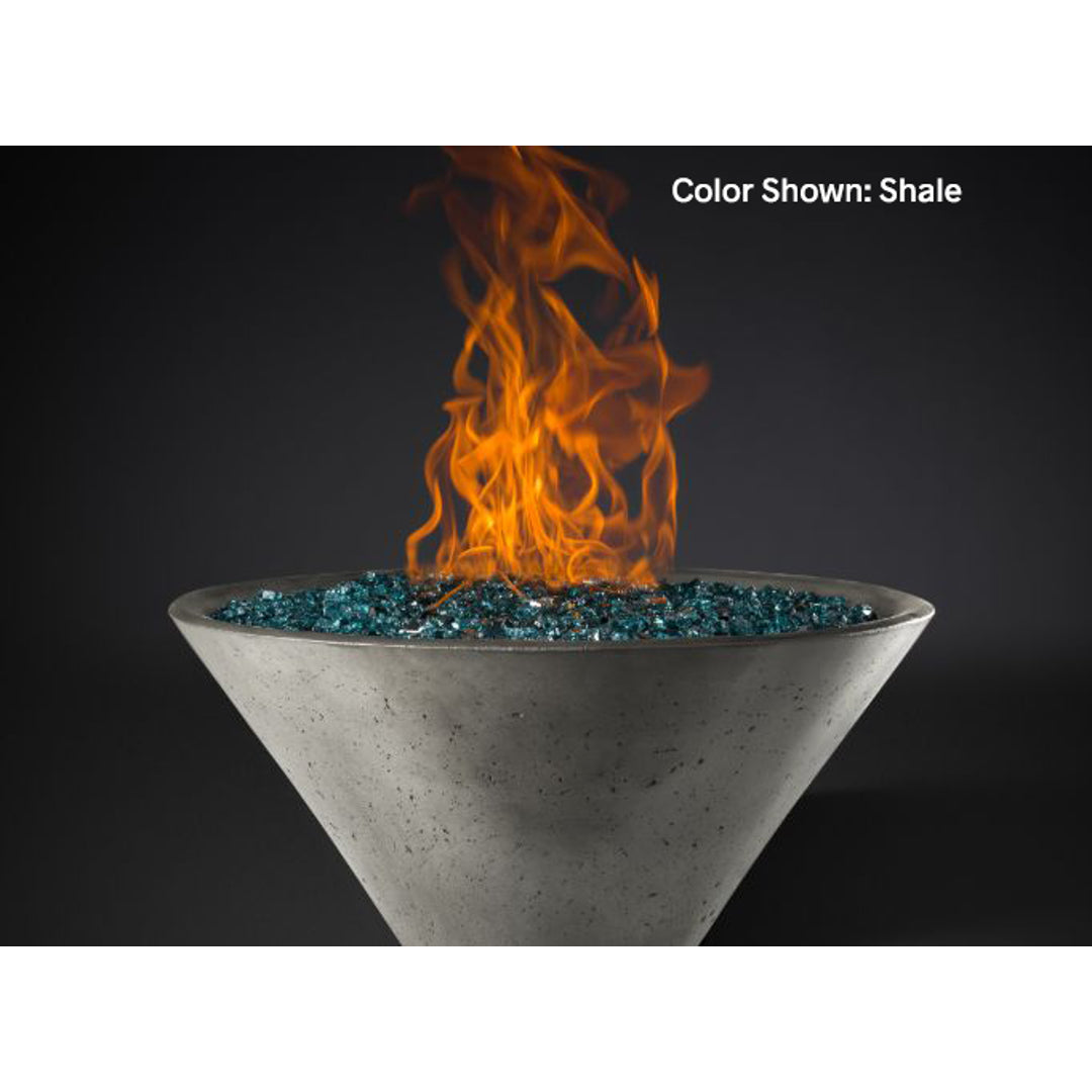 Ridgeline Conical Fire Bowl + Media Pan (22"–34") — No Burner | Slick Rock Concrete | Outdoor Heat Direct