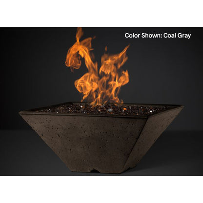 Ridgeline Square Fire Bowl (22"–34") — Match Ignition | Slick Rock Concrete | Outdoor Heat Direct