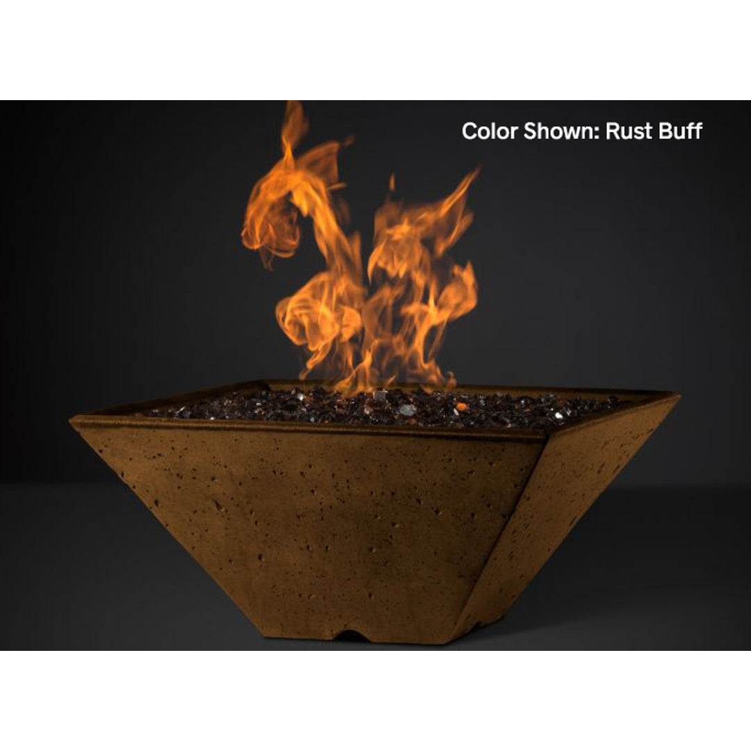 Ridgeline Square Fire Bowl + Media Pan (22"–34") — No Burner | Slick Rock Concrete | Outdoor Heat Direct