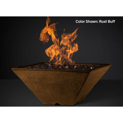 Ridgeline Square Fire Bowl + Media Pan (22"–34") — No Burner | Slick Rock Concrete | Outdoor Heat Direct