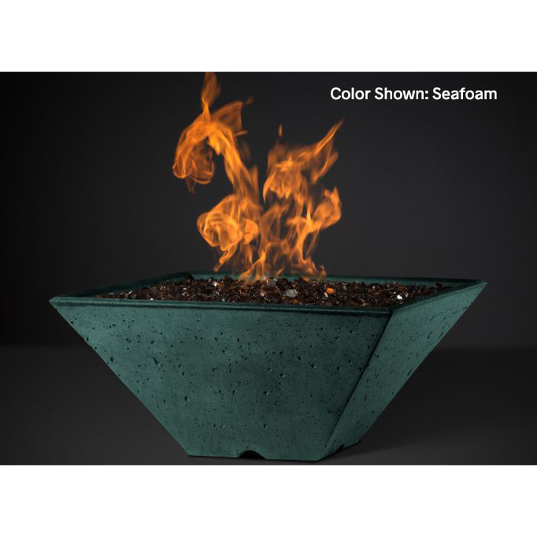Ridgeline Square Fire Bowl + Media Pan (22"–34") — No Burner | Slick Rock Concrete | Outdoor Heat Direct