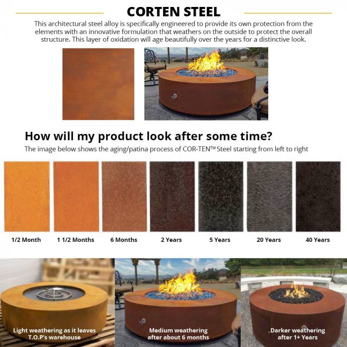 Williams Outdoor Fireplace - Corten Steel by The Outdoor Plus | Outdoor Heat Direct