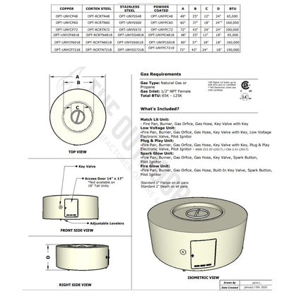 Unity Steel Fire Pit - 18" Tall - Free Cover ✓ [The Outdoor Plus] (Lead Time 2-3 weeks)