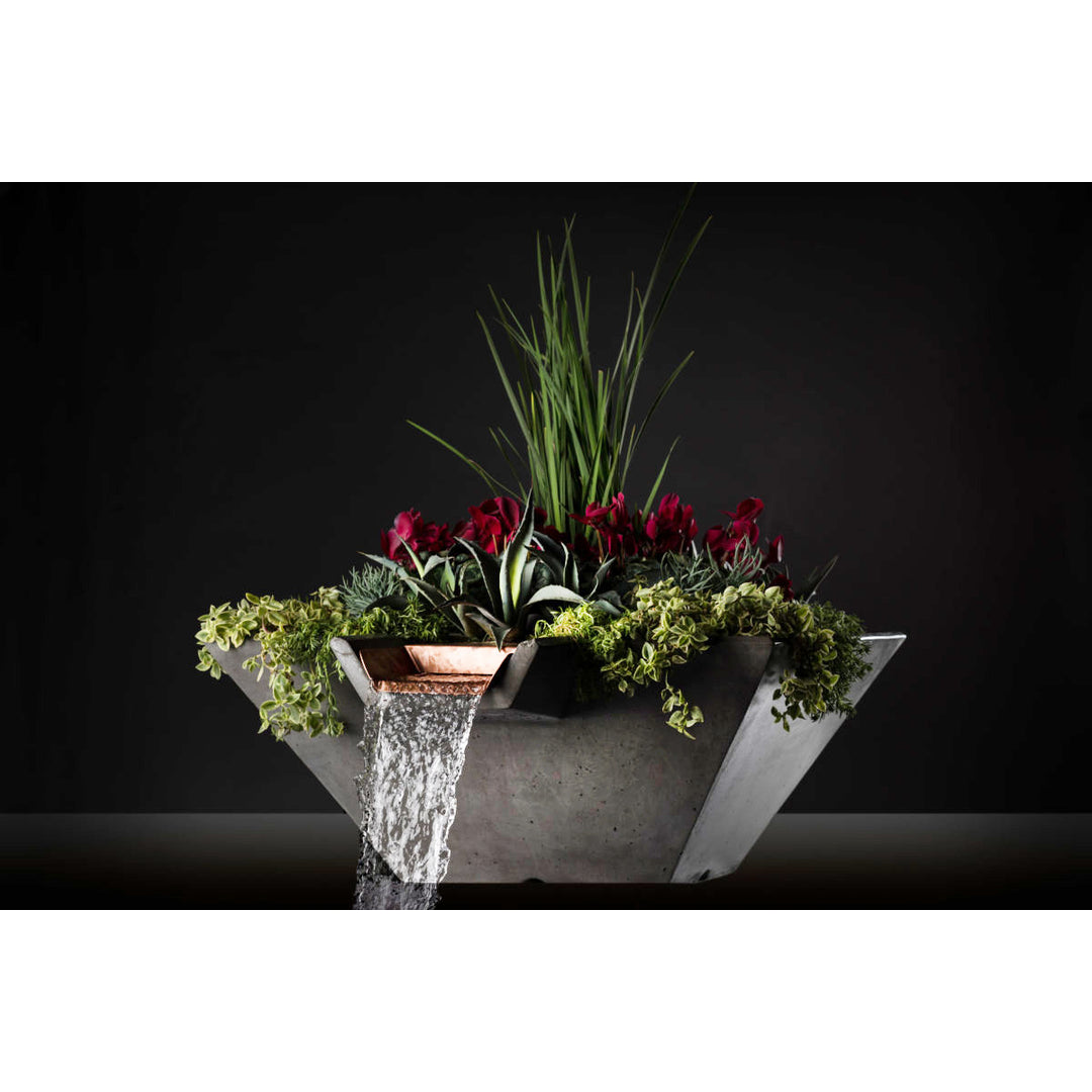 Cascade Conical Planter + Water Bowl (22"–34") | Slick Rock Concrete | Outdoor Heat Direct
