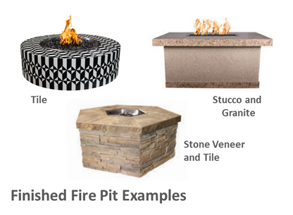 Round Gas Fire Table Kit - Ready-to-Finish - 60" x 24" - [The Outdoor Plus] | Outdoor Heat Direct