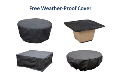 American Fyre Designs Bordeaux Petit Square Fire Bowl + Free Cover  | Outdoor Heat Direct