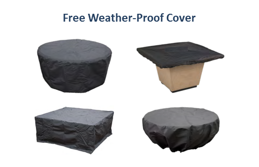 Cosmopolitan Rectangle Firetable with Electronic Ignition + Free Cover - American Fyre Designs | Outdoor Heat Direct