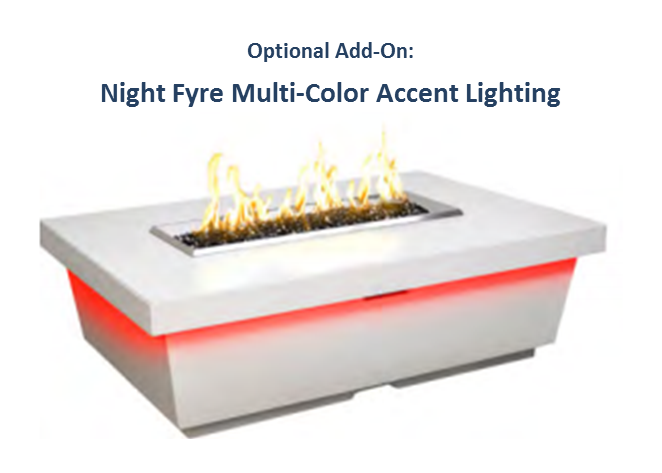 Cosmopolitan Rectangle Firetable with Electronic Ignition + Free Cover - American Fyre Designs | Outdoor Heat Direct