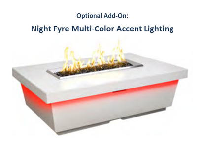 Cosmopolitan Rectangle Firetable with Electronic Ignition + Free Cover - American Fyre Designs | Outdoor Heat Direct