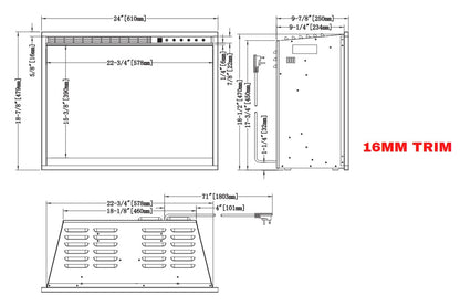 Modern Flames Redstone 26” Single-Sided Electric Fireplace