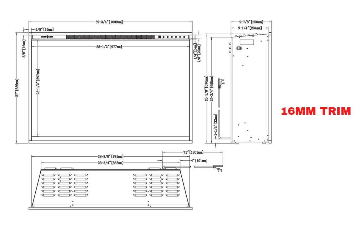 Modern Flames 42" Redstone Traditional Electric Fireplace (10" deep - 38.5" x 24" viewing)