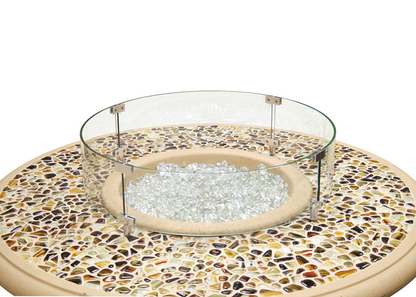 Cosmopolitan Round Firetable with Electronic Ignition + Free Cover - American Fyre Designs | Outdoor Heat Direct