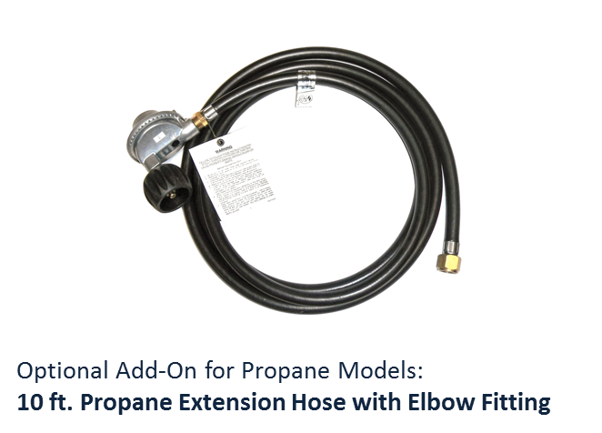 10 ft Propane Extension Hose with Elbow Fitting - American Fyre Designs | Outdoor Heat Direct
