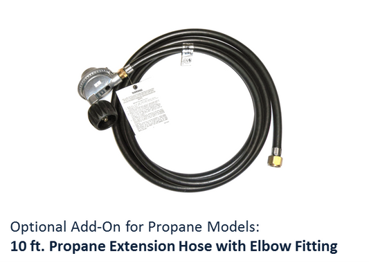 10 ft Propane Extension Hose with Elbow Fitting - American Fyre Designs | Outdoor Heat Direct