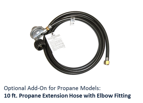 10 ft Propane Extension Hose with Elbow Fitting -