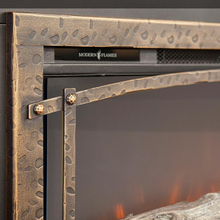 Load image into Gallery viewer, Modern Flames Hammered Burnished Bronze Premium Overlay - Fits Over All Trim Kits (Magnet Install)