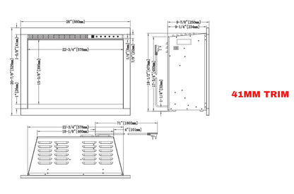Modern Flames Redstone 26” Single-Sided Electric Fireplace