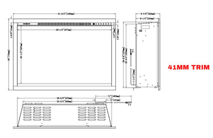 Modern Flames 42" Redstone Traditional Electric Fireplace (10" deep - 38.5" x 24" viewing)