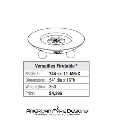 Versailles Firetable + Free Cover - American Fyre Designs | Outdoor Heat Direct