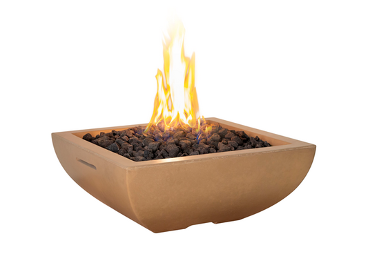 American Fyre Designs Bordeaux Petit Square Fire Bowl + Free Cover  | Outdoor Heat Direct